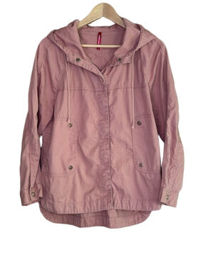 UNIONBAY Dusty Rose Pink Hooded Utility Shirt Jacket size small